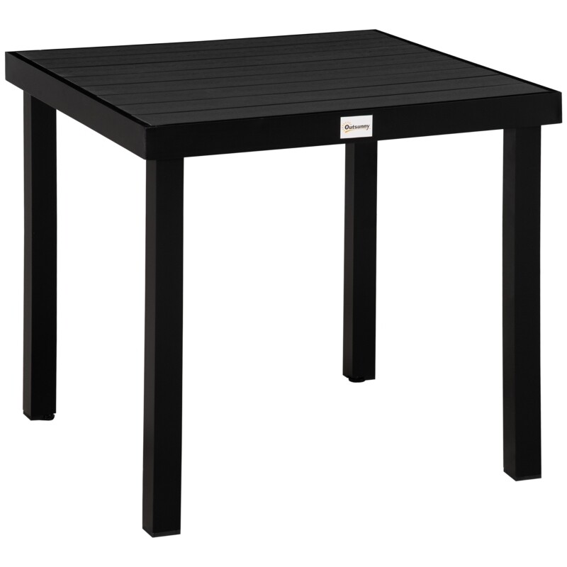 Gartentisch für 4 Personen Aluminium Schwarz