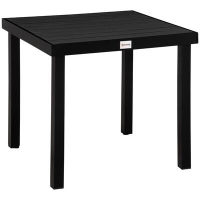 Gartentisch für 4 Personen Aluminium Schwarz