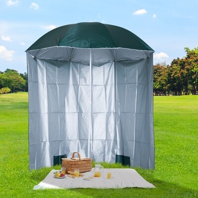 Sonnenschirm Strandschirm 220cm mit Seitenwand Grün