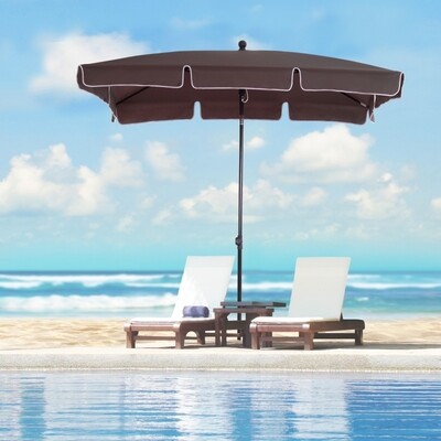 Sonnenschirm Gartenschirm Balkonschirm Strandschirm Kaffeebraun+Schwarz