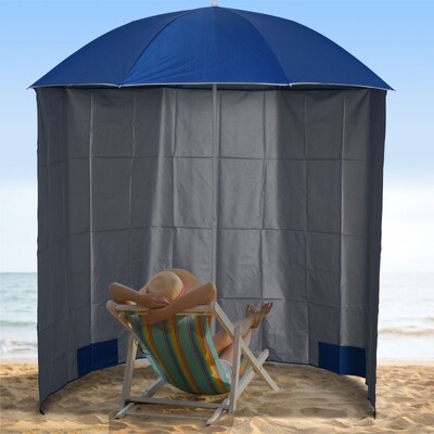 Sonnenschirm Strandschirm mit Seitenwand Blau 2,2 x H2,2m