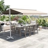 Sonnenstore Standmarkise Gartenmarkise mit Faltarm Creme 3,95x2,95m