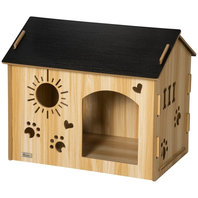 Hundehütte, Katzenhaus aus Holz mit Lüftungsöffnungen