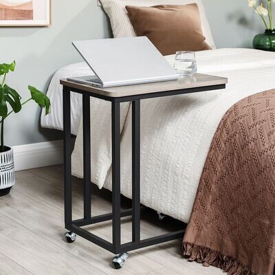 Sofatisch mit Rollen Greige-Schwarz C-Form