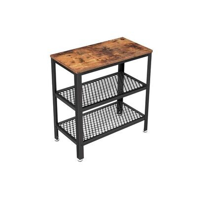 Schmaler Beistelltisch mit 2 Ablagen Industrie-Design