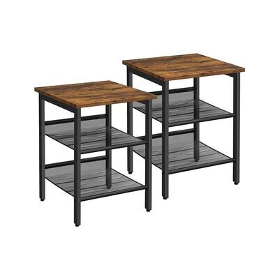 Industriestil Beistelltisch, Nachttisch-2er-Set