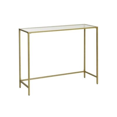 Moderner Konsolentisch aus Hartglas goldfarben