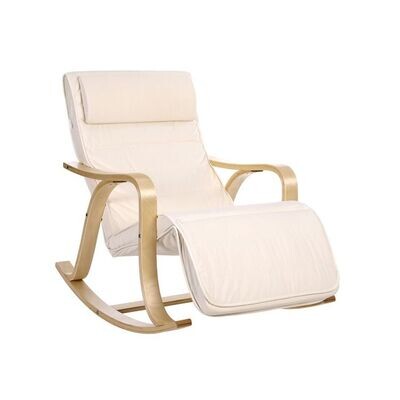 Schaukelstuhl aus Birkenholz beige