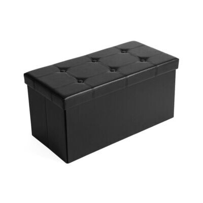 Sitztruhe 76 cm Kunstleder Schwarz