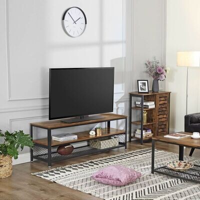Industriestil TV-Lowboard, Couchtisch mit 3 Ebenen