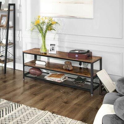 Industriestil TV-Lowboard, Couchtisch mit 3 Ebenen