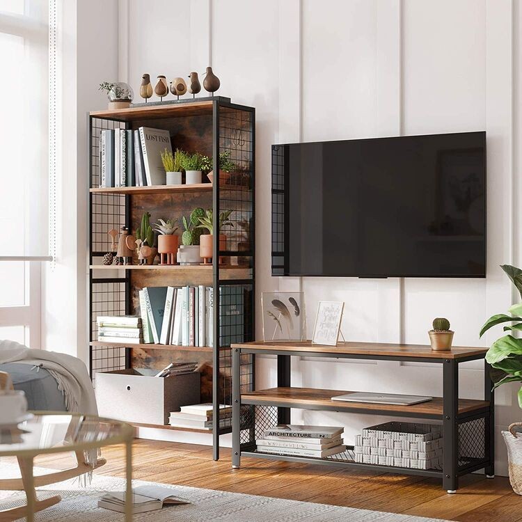 Industrie-Design TV-Regal, Wohnzimmertisch mit 3 Ebenen