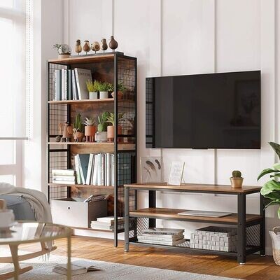Industrie-Design TV-Regal, Wohnzimmertisch mit 3 Ebenen