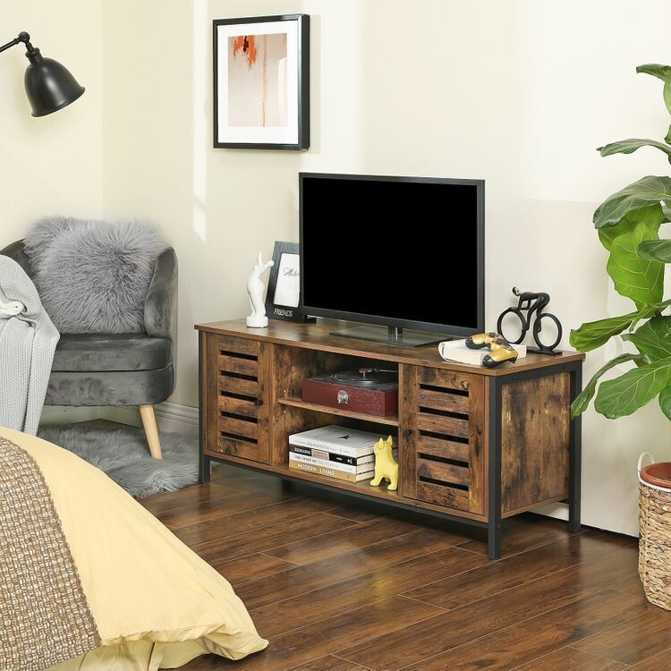 TV-Lowboard mit 2 Schränken und 2 Regalebenen