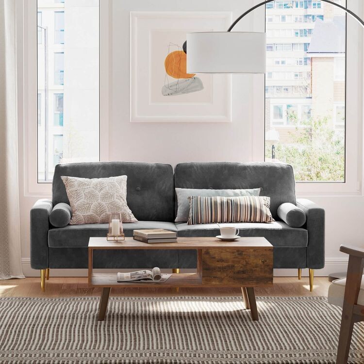 3-Sitzer Sofa grau 190 x 82 x 84 cm