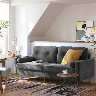 3-Sitzer Sofa grau 190 x 82 x 84 cm