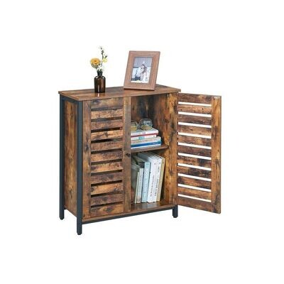 Kommode, Industrial Style, Sideboard mit 2 Lamellentüren