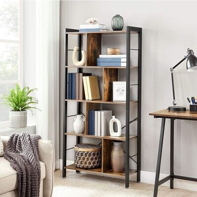 Bücherregal, Raumteiler mit 4 Ebenen Industrial Look