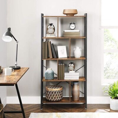 Bücherregal, Raumteiler mit 4 Ebenen Industrial Look