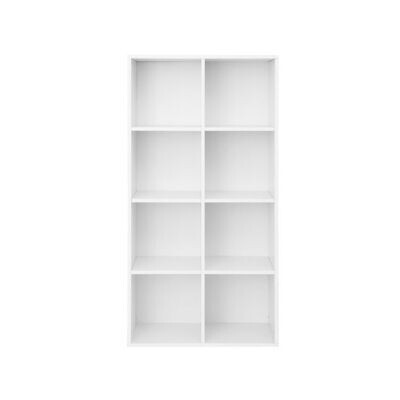 Schlichtes Regal mit 8 Fächern Weiss