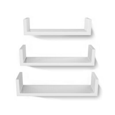 Schweberegale U-Form 3er Set weiss