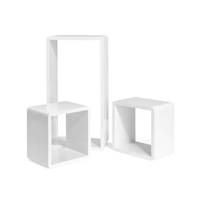 Würfelförmige Wandregale 3er Set Weiss