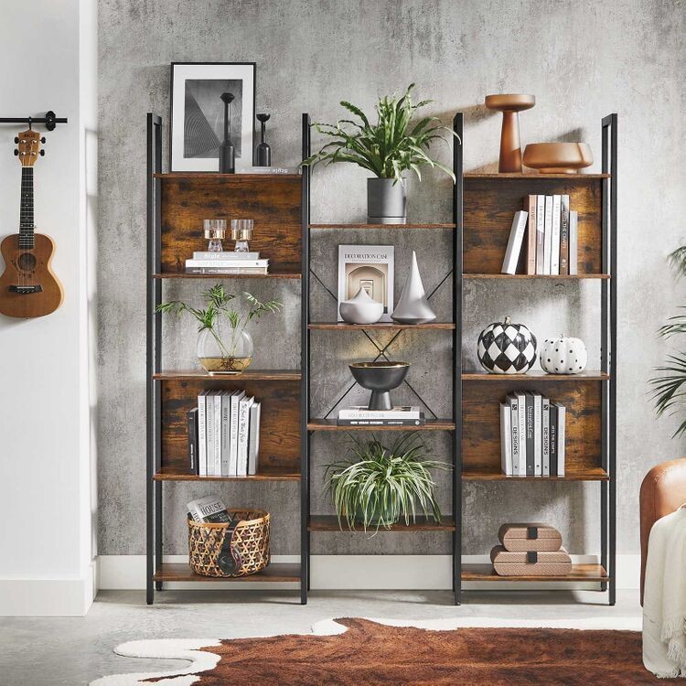 grosses Bücherregal, Regalwand mit 14 Ablagen
