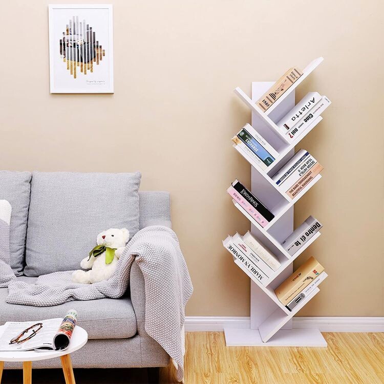 Bücherregal in Baumform 8 Ebenen weiss