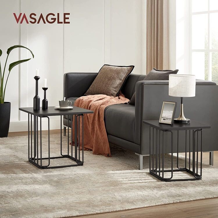 Beistelltisch, Couchtisch mit abnehmbaren Tablett  2er Set