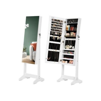Schmuckschrank mit Spiegel weiss