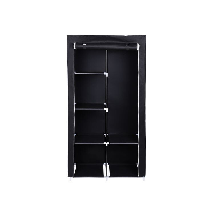 Kleiderschrank mit Kleiderstange 175 x 150 cm schwarz