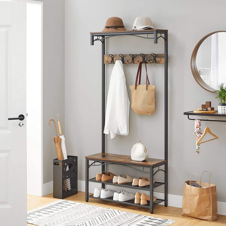 Industriestil Garderobe &amp; Schuhregal, Schuhbank