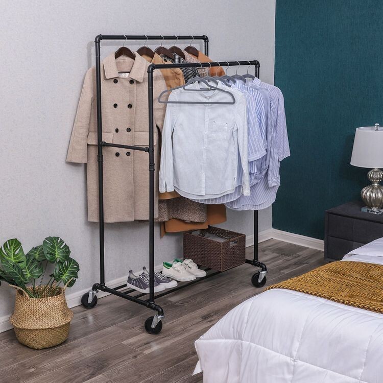 Doppelkleiderstange Wasserrohr-Design