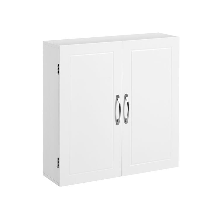 UYIHOME WC-Aufbewahrungsschrank Mit 2 Rollladentüren & Haken – Weißer Wandschrank Für Küche, Bad & Mehr