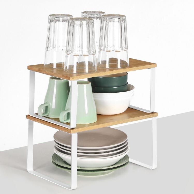Gewürzregale mit Metallrahmen 2er Set weiss