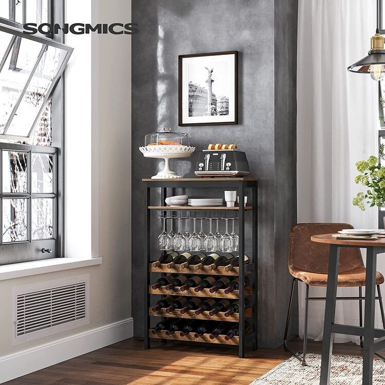 Industrie-Design Weinregal mit Glashaltern