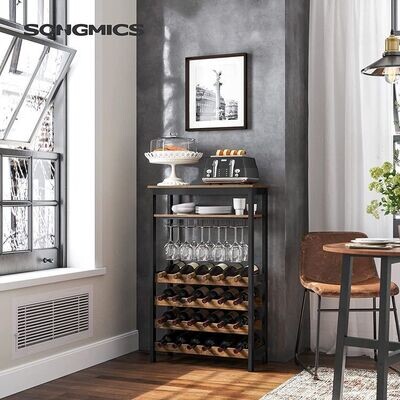 Industrie-Design Weinregal mit Glashaltern