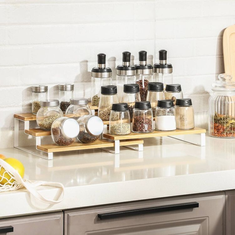 Küchenregale 2er Set naturfarben-weiss