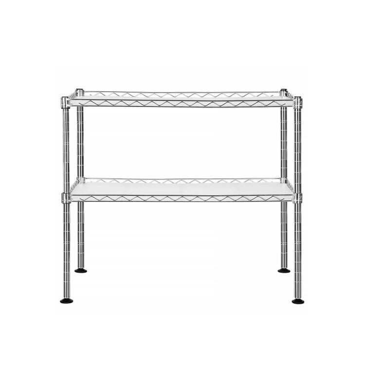 Mikrowellenregal mit 2 Ablagen Silber