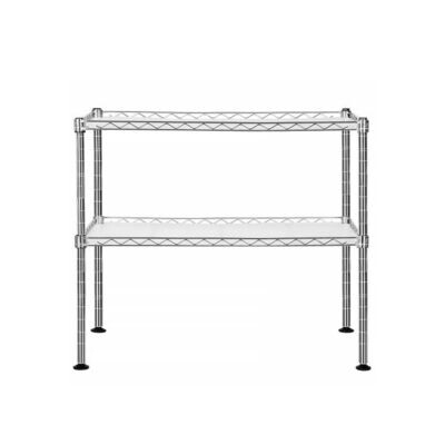 Mikrowellenregal mit 2 Ablagen Silber