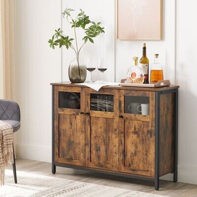Sideboard, Kommode, Vitrine vintagebraun-schwarz
