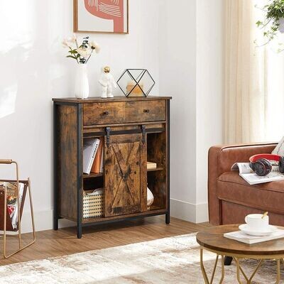 Beistellschrank, Kommode, Sideboard mit Schiebetür Industriestil