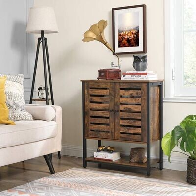Sideboard mit Regalablage und Lamellentüren
