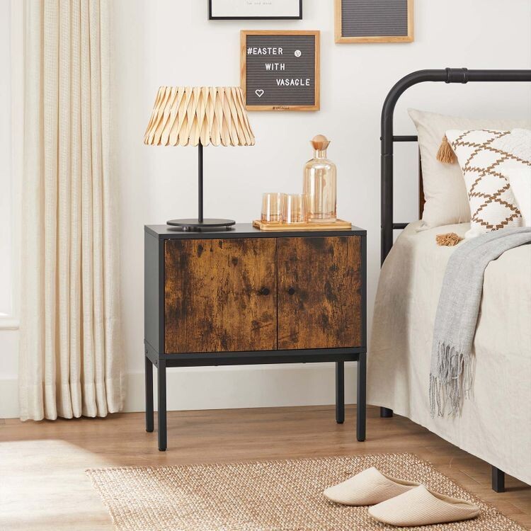 Sideboard mit 2 Türen vintagebraun-schwarz