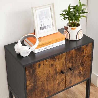 Sideboard mit 2 Türen vintagebraun-schwarz