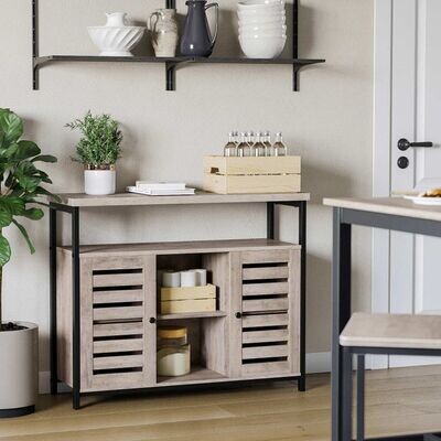 Sideboard, Kommode, Greige-Schwarz