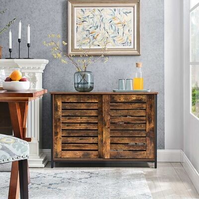 Sideboard, Kommode, Küchenschrank mit Schiebetüren