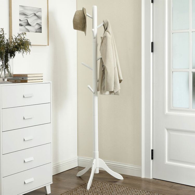 Garderobenständer mit 8 Haken weiss II