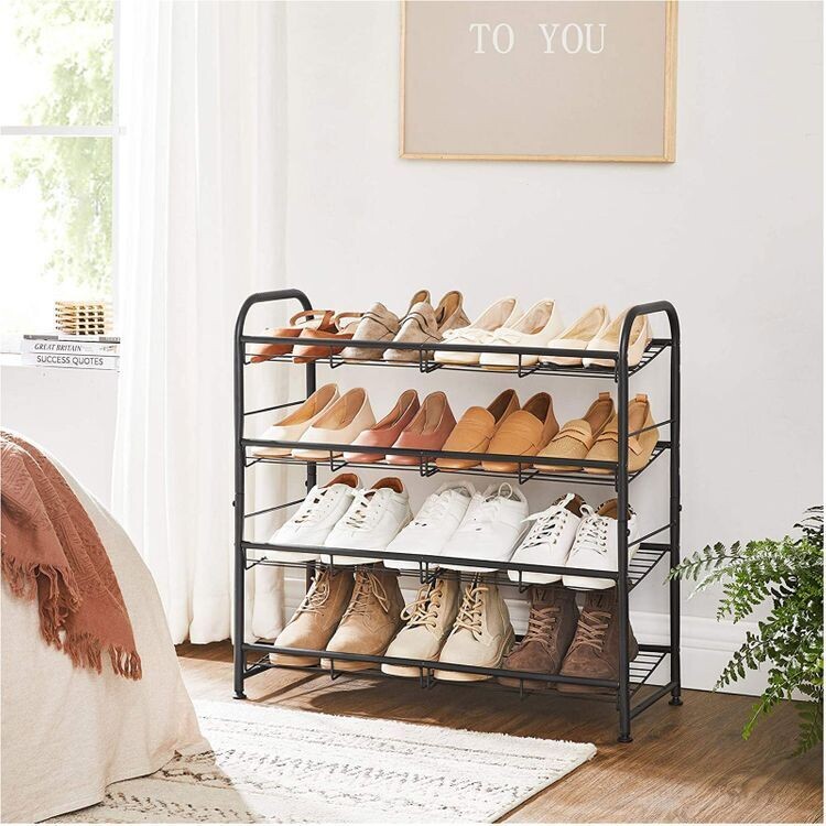 Schuhregal aus Metall mit 4 Ablagen