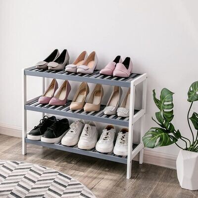 Schuhregal aus Bambus mit 3 Ebenen